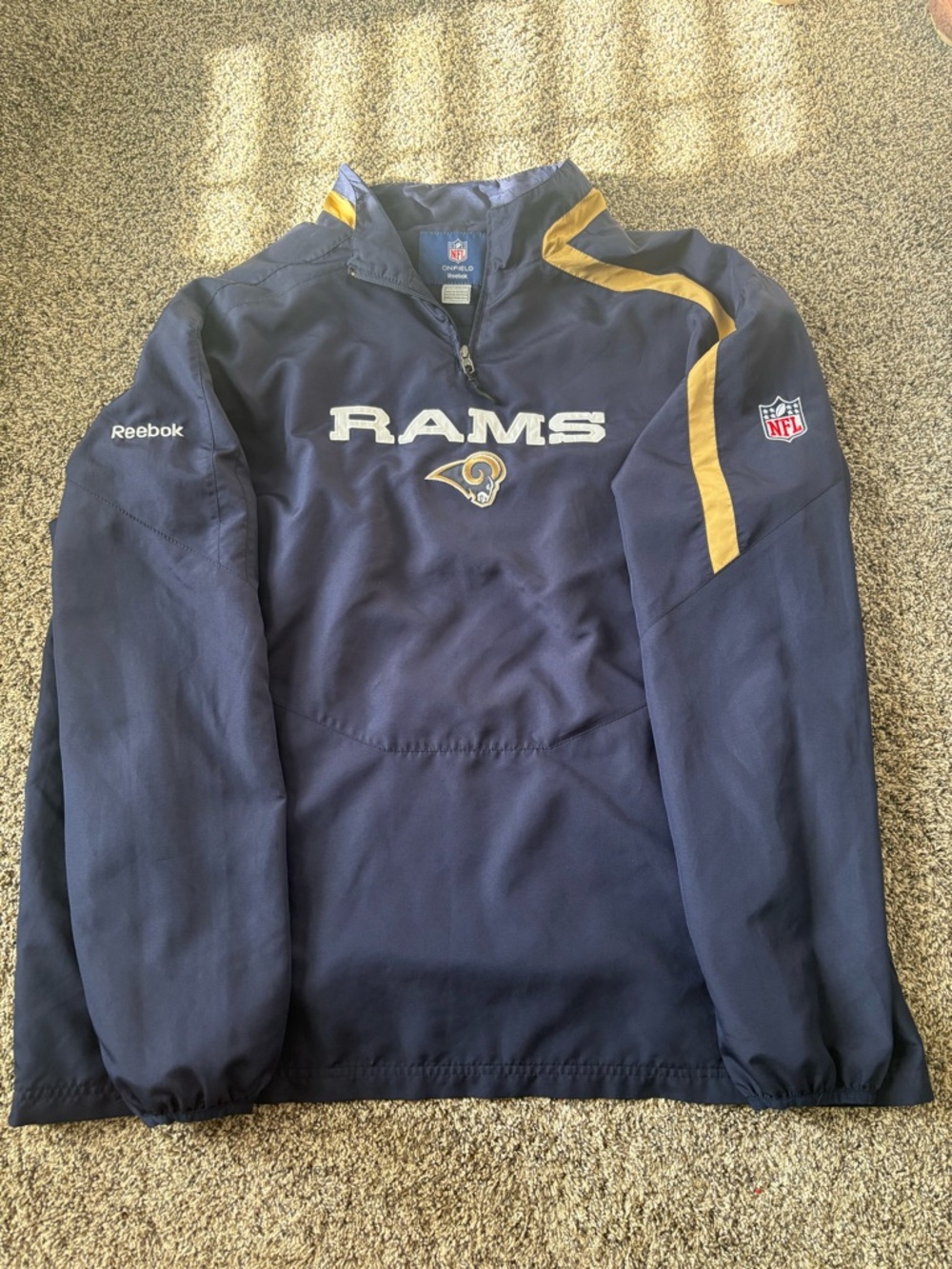 Reebok NFL Rams Navy & Gold Pullover Vintage